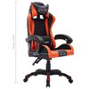 vidaXL Silla gaming con luces LED RGB cuero sint&eacute;tico naranja y negro