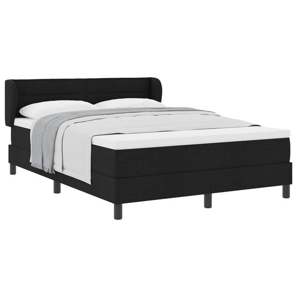 vidaXL Cama tipo Box Spring con colch&oacute;n Negro 160 x 200 cm tela