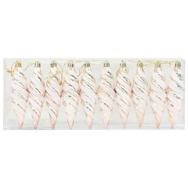 vidaXL Esfera Espiral de Navidad 40 pcs champán