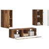 vidaXL Conjunto de mueble para TV de pared 4 pcs Madera vieja