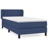 vidaXL Cama box spring con colch&oacute;n tela azul 100x200 cm