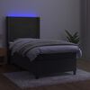 vidaXL Cama box spring colch&oacute;n y LED terciopelo gris oscuro 100x200 cm