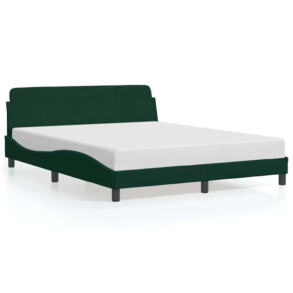 vidaXL Estructura de cama Dover terciopelo verde oscuro 160x200 cm
