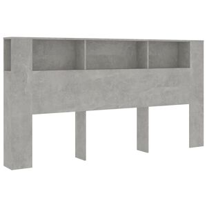 vidaXL Mueble cabecero gris hormig&oacute;n 200x18,5x104,5 cm