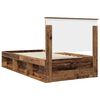 vidaXL Estructura de cama con cabecera Madera vieja 100 x 200 cm