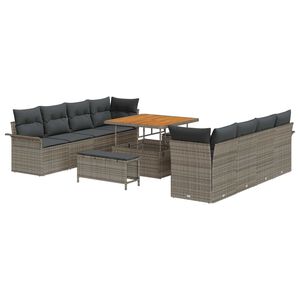 vidaXL Conjunto de sof&aacute; de jard&iacute;n Gris