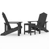vidaXL Sillas de jard&iacute;n Adirondack con mesa HDPE gris antracita