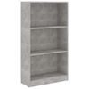vidaXL Estanter&iacute;a de 3 niveles contrachapada gris hormig&oacute;n 60x24x109cm