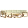 vidaXL Conjunto de sof&aacute;s de exterior 5 uds. Blanco y Crema