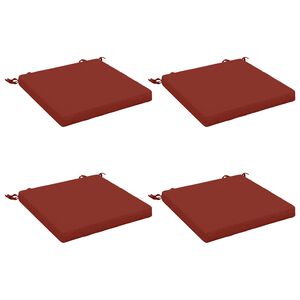 vidaXL Cojines de Asiento de 4 Piezas SOEST 4 uds. 100% Poli&eacute;ster Rojo