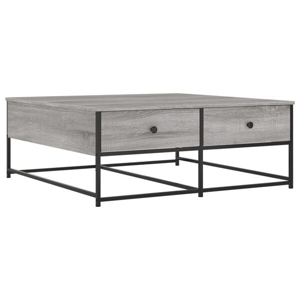vidaXL Mesa de centro madera de ingenier&iacute;a gris Sonoma 100x99x40 cm