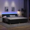 vidaXL Cama Box Spring LED con colch&oacute;n Negro 200 x 200 cm tela