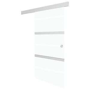 vidaXL Puerta corredera vidrio ESG y aluminio plateado 76x212 cm