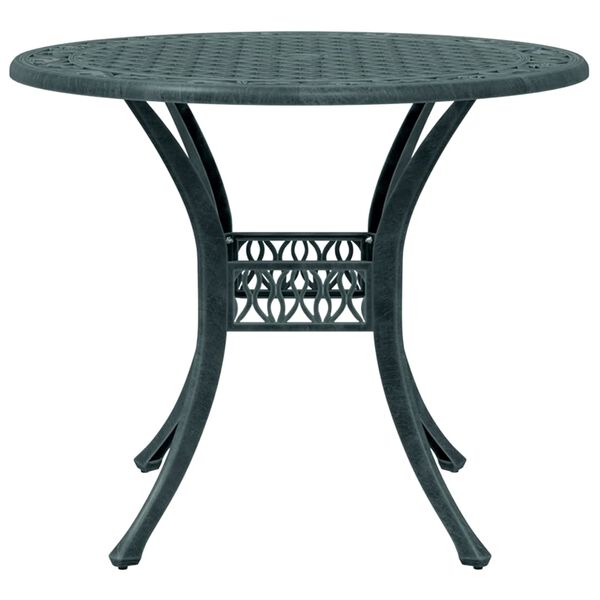 vidaXL Juego de comedor de jard&iacute;n 5 piezas aluminio fundido verde