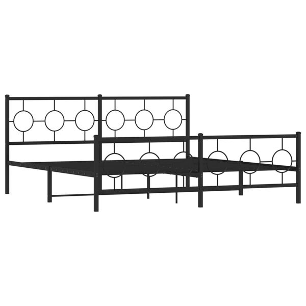 vidaXL Estructura cama sin colch&oacute;n con estribo metal negro 183x213 cm