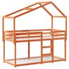 vidaXL Cama litera con techo madera maciza pino marrón cera 90x190 cm