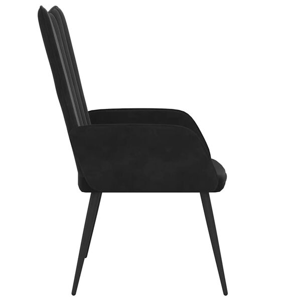 vidaXL Sill&oacute;n de relax de terciopelo negro