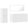 vidaXL Set muebles de ba&ntilde;o 3 piezas madera contrachapada blanco brillo