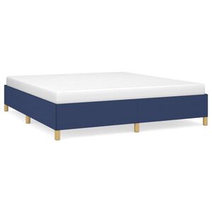 vidaXL Cama sin colch&oacute;n tela azul 180x200 cm