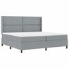 vidaXL Cama Box Spring LED con colch&oacute;n Gris Claro 200 x 200 cm tela