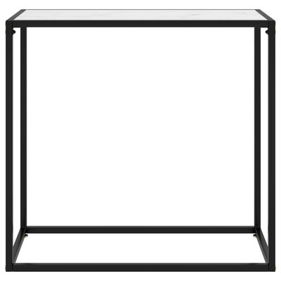 vidaXL Mesa consola vidrio templado blanco 80x35x75 cm