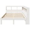 vidaXL Cama con estanter&iacute;a sin colch&oacute;n madera maciza blanca 120x190 cm