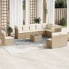 vidaXL Set de sof&aacute;s de jard&iacute;n 11pzas con cojines rat&aacute;n sint&eacute;tico beige