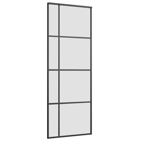 vidaXL Puerta corredera con set herrajes vidrio ESG aluminio 76x205 cm