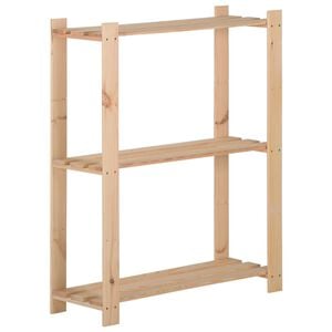 vidaXL Estanter&iacute;a de 3 niveles madera pino maciza 60x28,5x90 cm