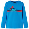 Camiseta infantil de manga larga azul cobalto 116