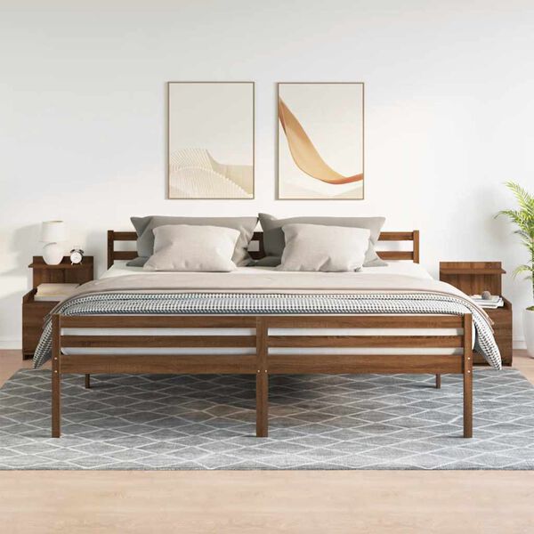 vidaXL Mesitas de noche 2 piezas con 2 cajones roble marr&oacute;n 40x36,5x62 cm