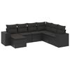 vidaXL Set de comedor de jard&iacute;n 7 pzas y cojines rat&aacute;n sint&eacute;tico negro