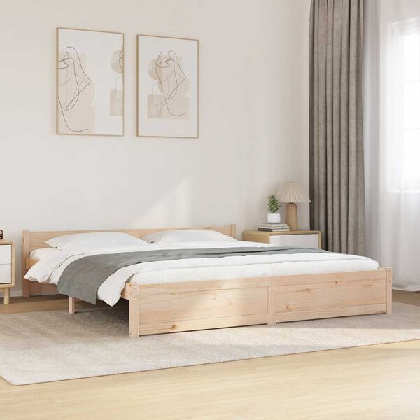 vidaXL Estructura de cama doble sin colch&oacute;n madera maciza 180x200 cm