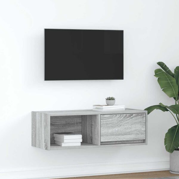 vidaXL Mueble de TV madera de ingenier&iacute;a gris Sonoma 80x31x25,5 cm