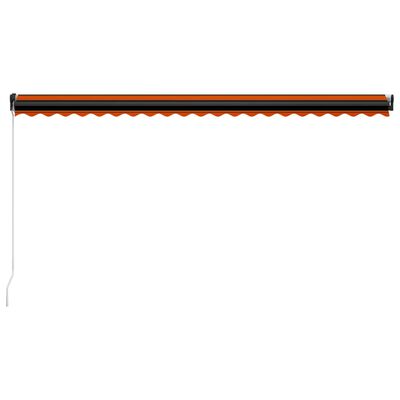 vidaXL Toldo retráctil manual con luz LED naranja y marrón 500x300 cm