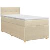 vidaXL Cama box spring con colch&oacute;n con cabecera Crema 80 x 200 cm Tela