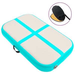 vidaXL Esterilla inflable de gimnasia con bomba PVC verde 60x100x10 cm
