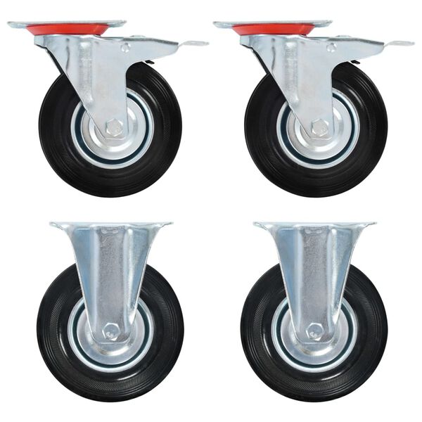vidaXL Ruedas de transporte 4 unidades 125 mm