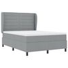 vidaXL Cama tipo Box Spring con colch&oacute;n Gris claro 140 x 190 cm tela