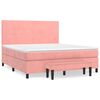 vidaXL Cama box spring con colch&oacute;n terciopelo rosa 180x200 cm