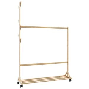 vidaXL Perchero con ganchos y ruedas 100x35x157 cm bamb&uacute;