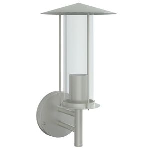 vidaXL Aplique de exterior de acero inoxidable plateado