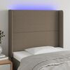 vidaXL Cabecero con LED de tela gris taupe 103x16x118/128 cm