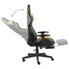 vidaXL Silla gaming giratoria con reposapi&eacute;s PVC dorado