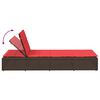 vidaXL Tumbona con cojín flotante ratán sintético marrón