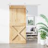 vidaXL Puerta corredera con herrajes madera maciza de pino 90x210 cm