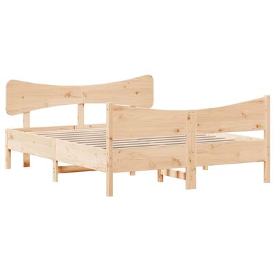 vidaXL Estructura de cama con cabecero madera maciza pino 160x200 cm