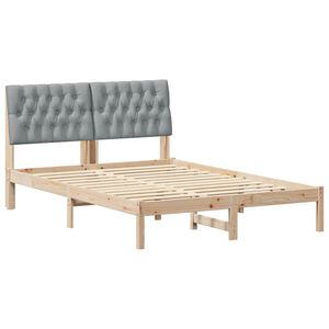 vidaXL Estructura de cama con cabecera Gris Claro 140 x 200 cm