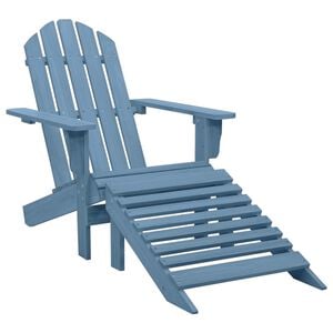 vidaXL Silla jard&iacute;n Adirondack con otomana madera maciza de abeto azul