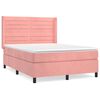 vidaXL Cama box spring con colch&oacute;n terciopelo rosa 140x190 cm